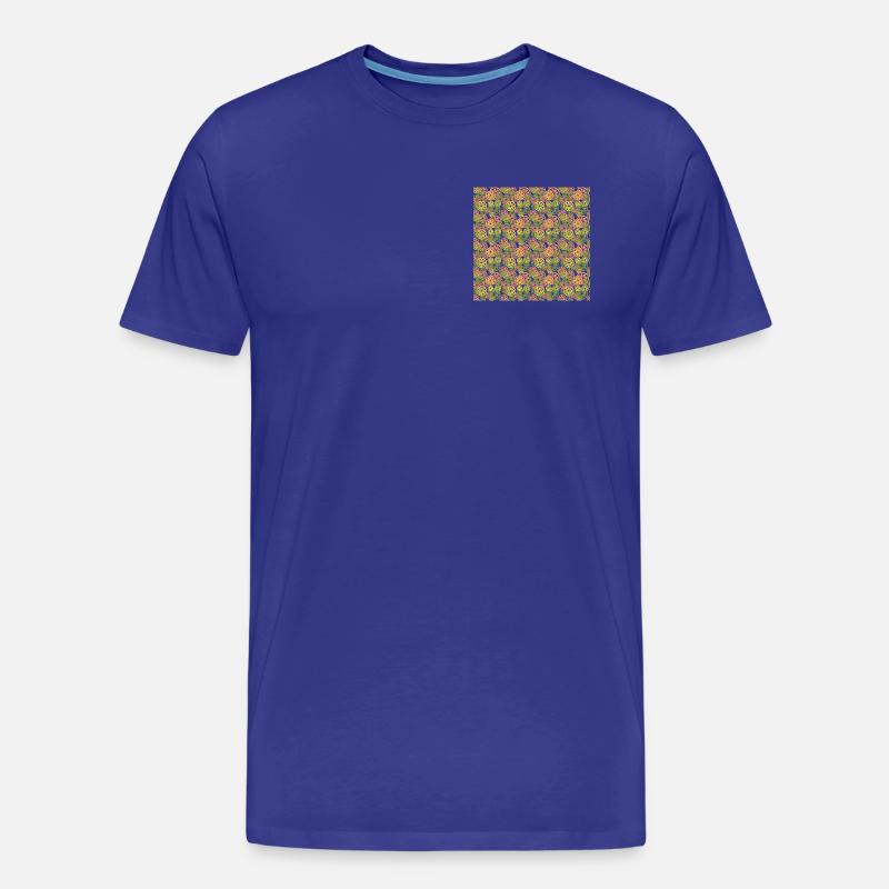 Frucht Zitronen Orangen Muster - Männer Premium Bio T-Shirt - Königsblau