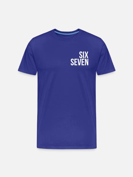 67 "six seven" text - Männer Premium Bio T-Shirt - Königsblau