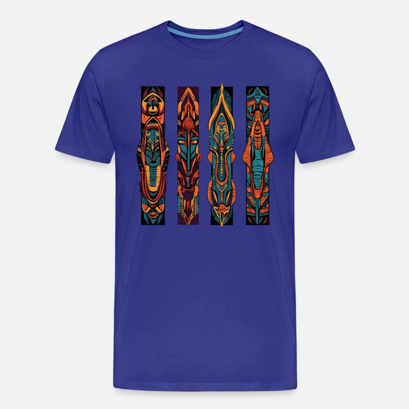 Colonnes sculptées Incas et Aztèques - T-shirt bio Premium Homme - bleu roi