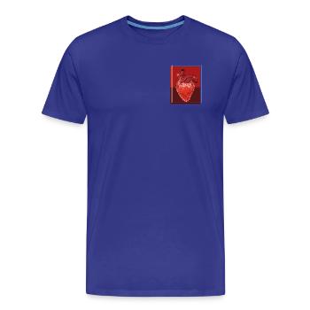Herz Erdbeer Fusion - Männer Premium Bio T-Shirt - Königsblau - Vorne - Damien (186cm)