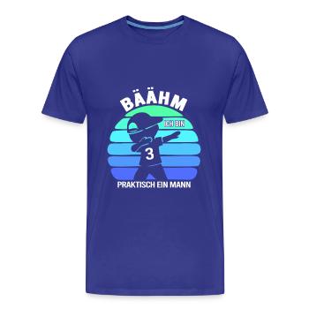 3 Dreijähriger 3. Geburtstag Jungen - Männer Premium Bio T-Shirt - Königsblau - Vorne - Damien (186cm)
