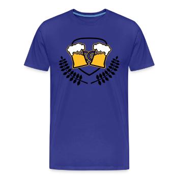 Bier Wappen Sauftour Saufen Bierkrug Symbol Logo - Männer Premium Bio T-Shirt - Königsblau - Vorne - Damien (186cm)