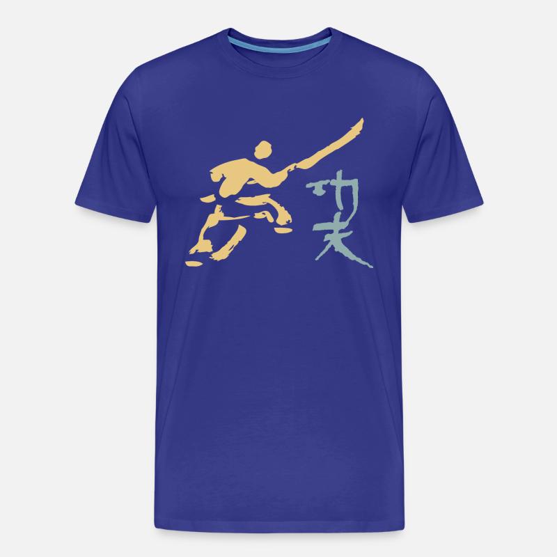 Kungfu - Shaolin Mönch mit Hellbarde - Männer Premium Bio T-Shirt - Königsblau