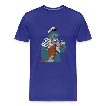 Yeti marin surfeur - T-shirt bio Premium Homme - bleu roi - Devant - Damien (186cm)