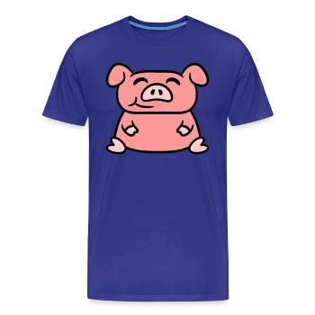 Assis Cochon Amour Petit Cochon Mignon - T-shirt bio Premium Homme - bleu roi - Devant - Damien (186cm)