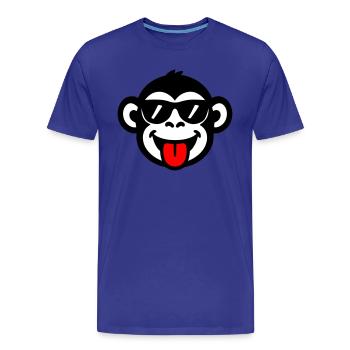 Langue de Singe Drôle - T-shirt bio Premium Homme - bleu roi - Devant - Damien (186cm)