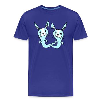 2 Bunnies Ghost Ghost Haunting Halloween Creepy - Men's Premium Organic T-Shirt - royal blue - Front - Damien (186cm)