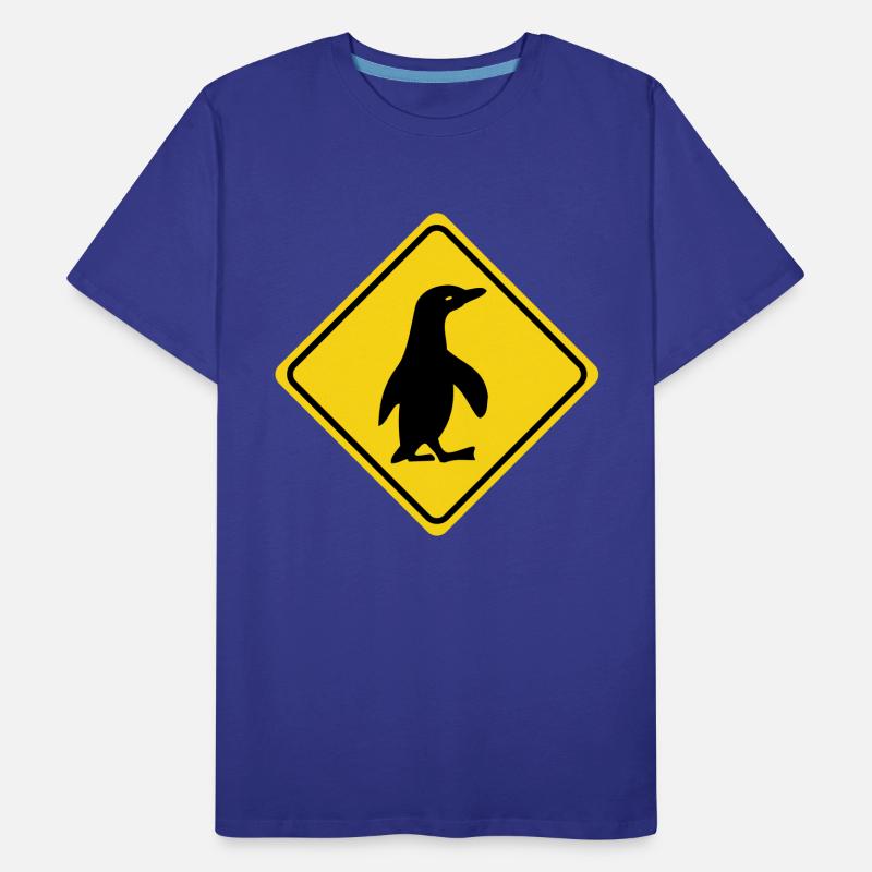 Attention - Penguin - 2 Vector Couleur T-shirt bio Premium Homme