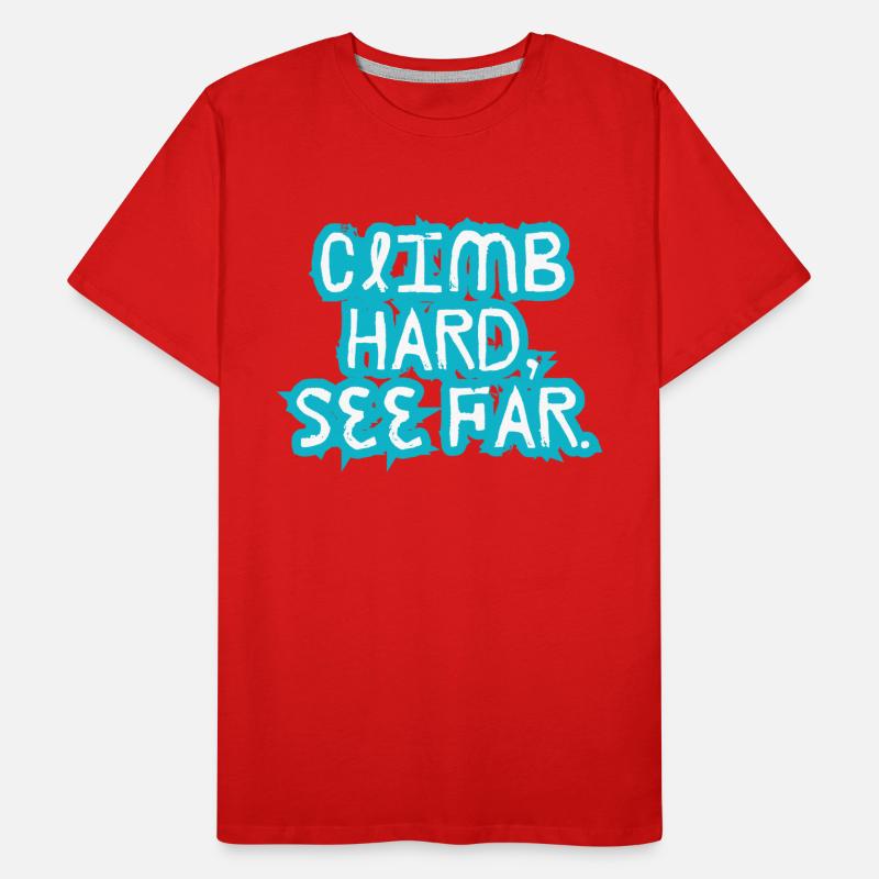 Hart klettern, weit sehen. Männer Premium Bio T-Shirt