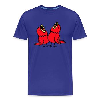 2 Budgies, Songbirds, Sparrows, Chirping Team - Men's Premium Organic T-Shirt - royal blue - Front - Damien (186cm)
