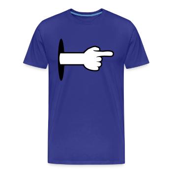 loch wand boden arm hand comic cartoon zeigen zeig - Männer Premium Bio T-Shirt - Königsblau - Vorne - Damien (186cm)