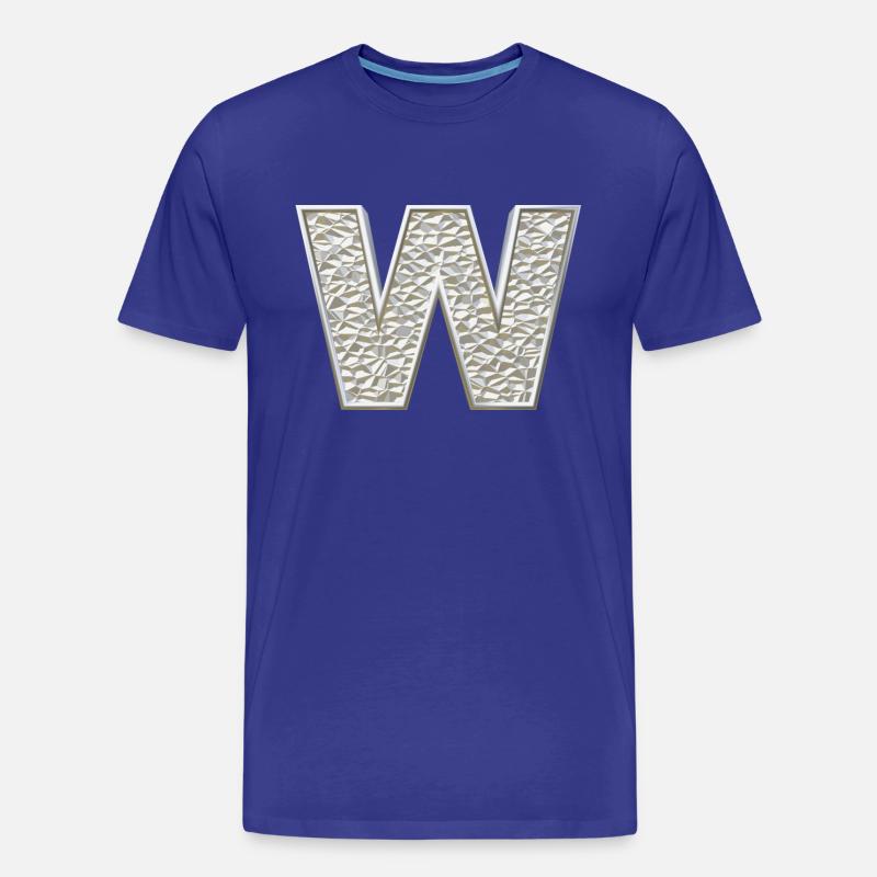 W, letter, initial, monogram, - Männer Premium Bio T-Shirt - Königsblau