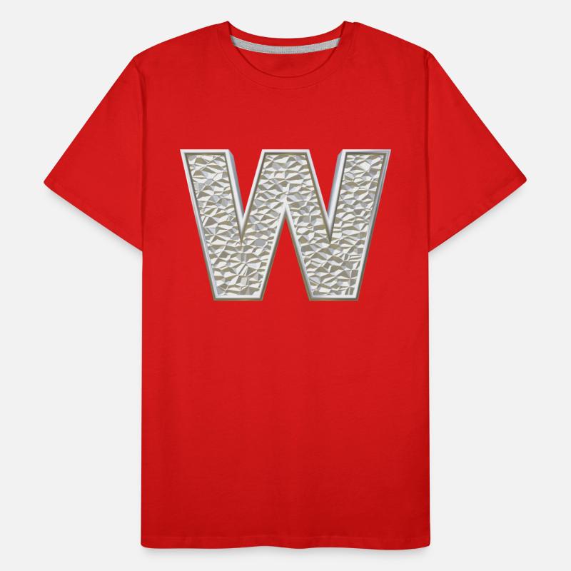 W, lettre, initiale, monogramme, T-shirt bio Premium Homme