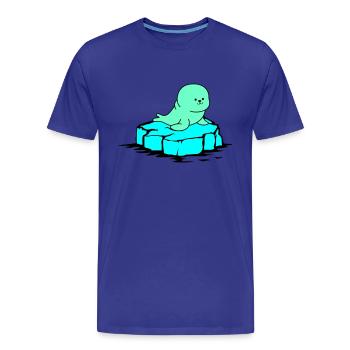 Phoque banquise - T-shirt bio Premium Homme - bleu roi - Devant - Damien (186cm)