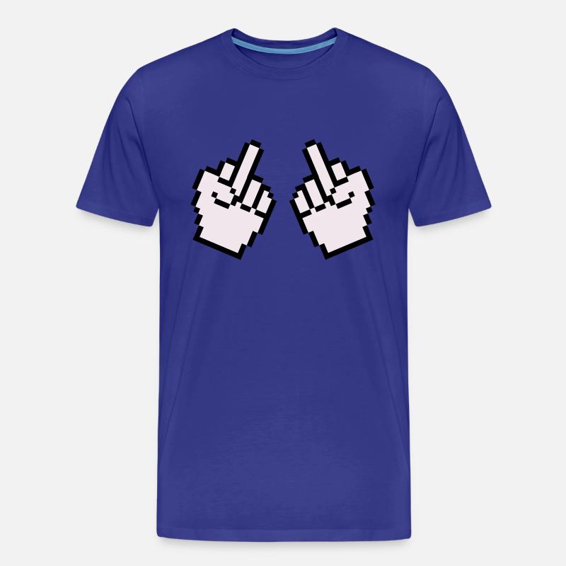 mittelfinger pixel 2 - Männer Premium Bio T-Shirt - Königsblau