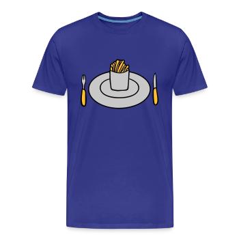 Plate French fries - Men's Premium Organic T-Shirt - royal blue - Front - Damien (186cm)