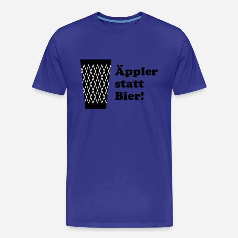 Geripptes Äppler statt Bier - Männer Premium Bio T-Shirt - Königsblau