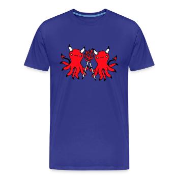 2 Octopus Devil Hell Team Friends Satan Evil Cute - Men's Premium Organic T-Shirt - royal blue - Front - Damien (186cm)