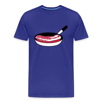 pan fry bacon ham meat delicious hung - Men's Premium Organic T-Shirt - royal blue - Front - Damien (186cm)