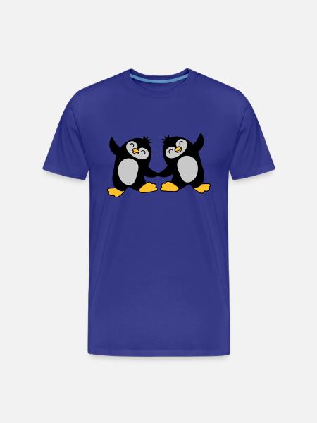 2 pingouins mignons dansant - T-shirt bio Premium Homme - bleu roi
