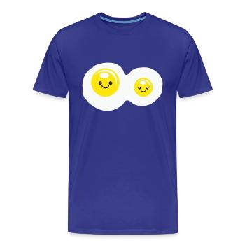 Œufs au plat - T-shirt bio Premium Homme - bleu roi - Devant - Damien (186cm)
