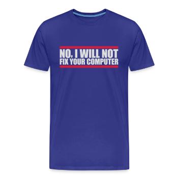 Ne pas réparer votre ordinateur - T-shirt bio Premium Homme - bleu roi - Devant - Damien (186cm)