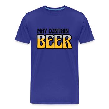 Logo May Contain Beer - Männer Premium Bio T-Shirt - Königsblau - Vorne - Damien (186cm)