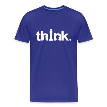 DENKEN - Männer Premium Bio T-Shirt - Königsblau - Vorne - Damien (186cm)