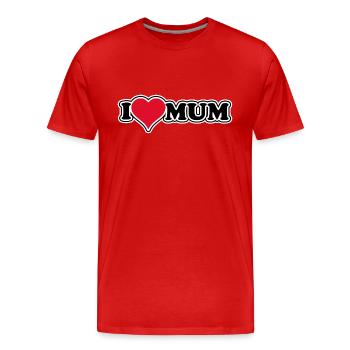 I love mum - 1970s Retro - Men's Premium Organic T-Shirt - red - Front - Damien (186cm)