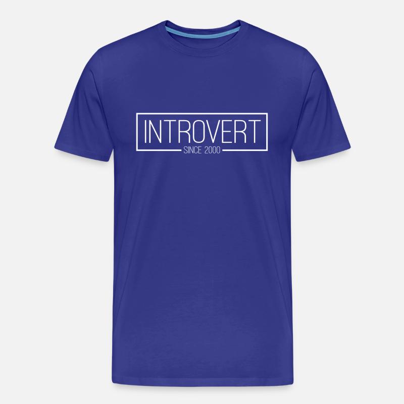 Introvert since 2000 white - Männer Premium Bio T-Shirt - Königsblau