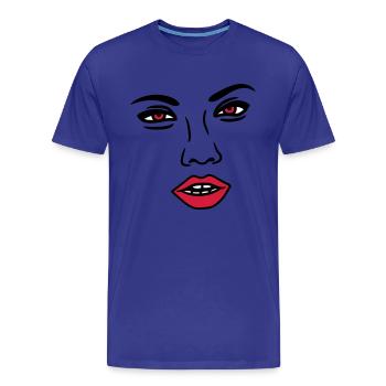 woman sexy nose face head female girl girl - Men's Premium Organic T-Shirt - royal blue - Front - Damien (186cm)