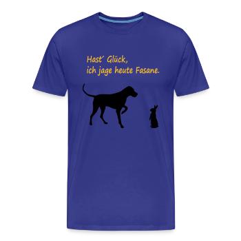 hund_jagt_fasane_neu_cb - Männer Premium Bio T-Shirt - Königsblau - Vorne - Damien (186cm)