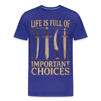 RPG Gamer: Die Qual der Wahl - Männer Premium Bio T-Shirt - Königsblau - Vorne - Damien (186cm)