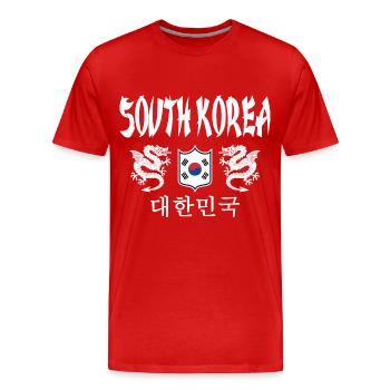 South Korea - Men's Premium Organic T-Shirt - red - Front - Damien (186cm)