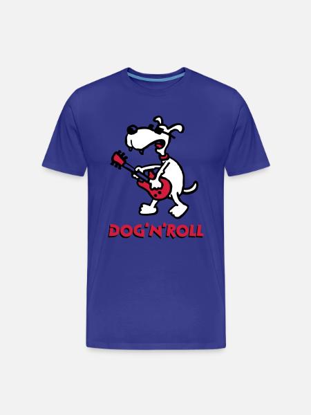 dog_n_roll_b_3c_white - Men's Premium Organic T-Shirt - royal blue
