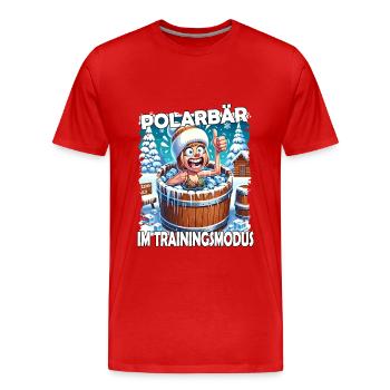 Eisbaden Winterbaden Lustig - Männer Premium Bio T-Shirt - Rot - Vorne - Damien (186cm)