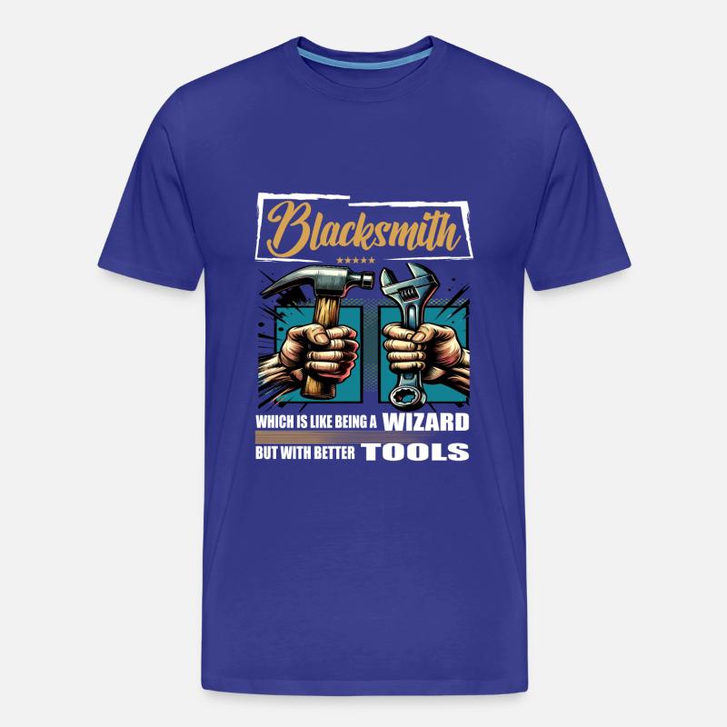 Blacksmith Beruf Spruch Arbeiter - Männer Premium Bio T-Shirt - Königsblau