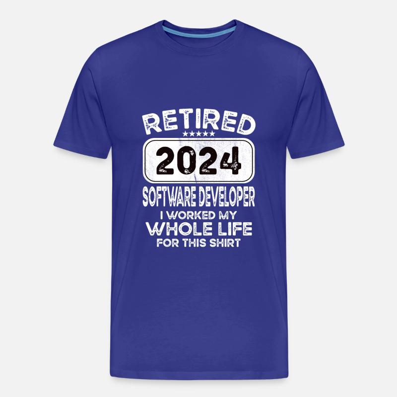 Retired Software developer 2024 - Männer Premium Bio T-Shirt - Königsblau