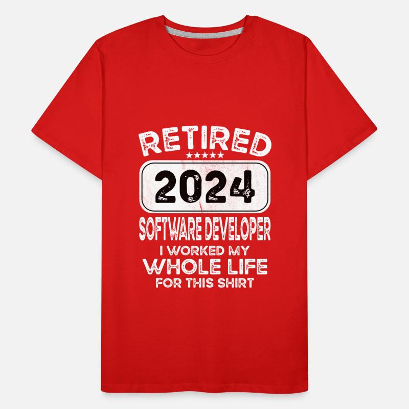 Retired Software developer 2024 Männer Premium Bio T-Shirt