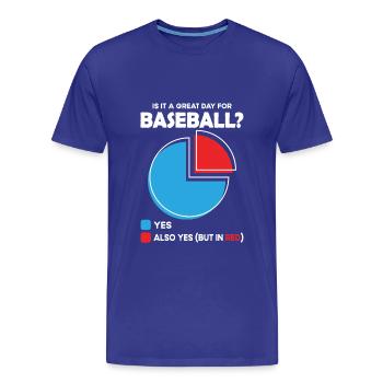 Est-ce un grand jour pour le baseball ? - T-shirt bio Premium Homme - bleu roi - Devant - Damien (186cm)