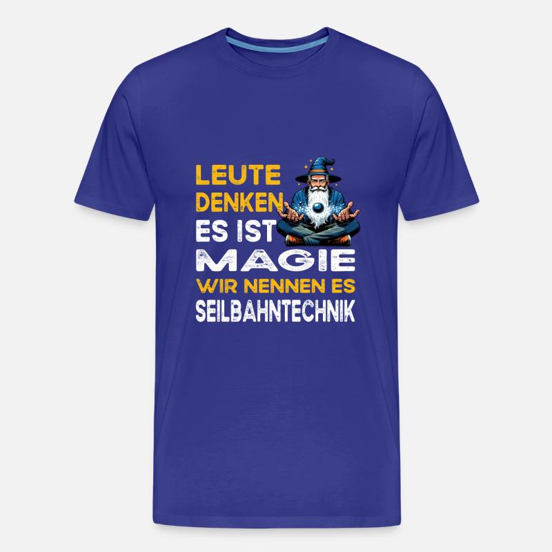 People Thinking Magic Ropeway Technology - Men's Premium Organic T-Shirt - royal blue