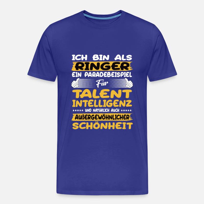 Ringer ein Paradebeispiel Ringen - Männer Premium Bio T-Shirt - Königsblau