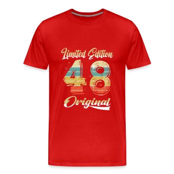 76 Years Birthday Vintage 1948 Limited Edition - Men's Premium Organic T-Shirt - red - Front - Damien (186cm)