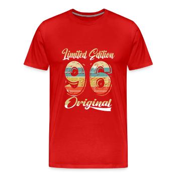 28 Years Birthday Vintage 1996 Limited Edition - Men's Premium Organic T-Shirt - red - Front - Damien (186cm)