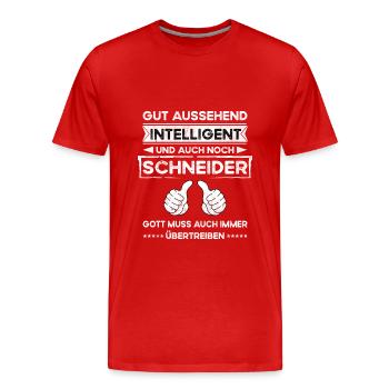 Tailor Handsome Intelligent - Men's Premium Organic T-Shirt - red - Front - Damien (186cm)