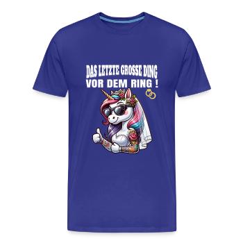 Enterrement de vie de garçon Mariée Enterrement de vie de jeune fille Grondement de femmes - T-shirt bio Premium Homme - bleu roi - Devant - Damien (186cm)