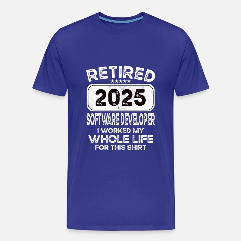 Retired Software developer 2025 - Männer Premium Bio T-Shirt - Königsblau