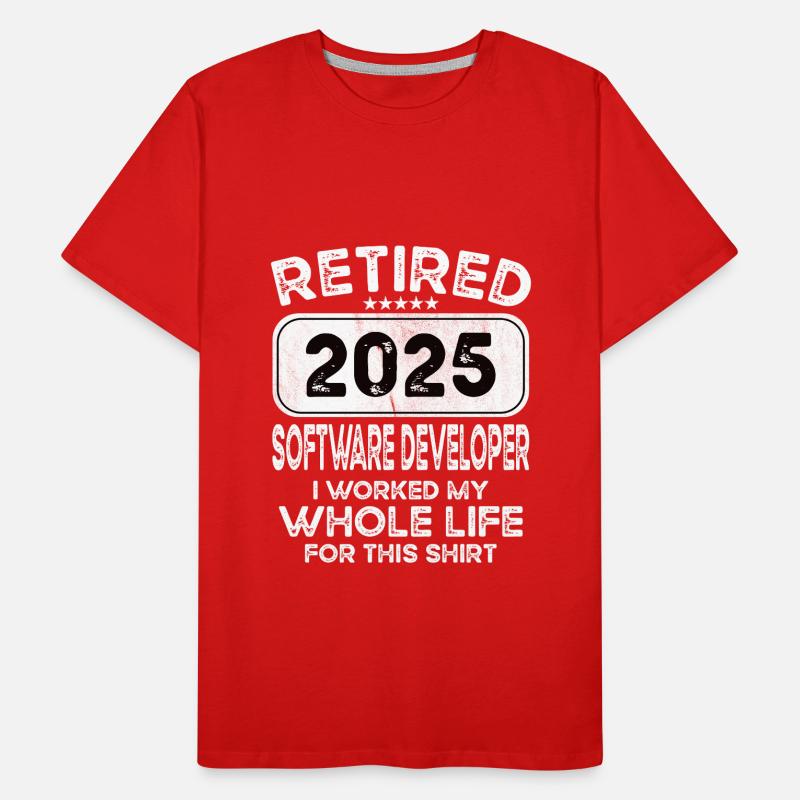 Retired Software developer 2025 Men's Premium Organic T-Shirt