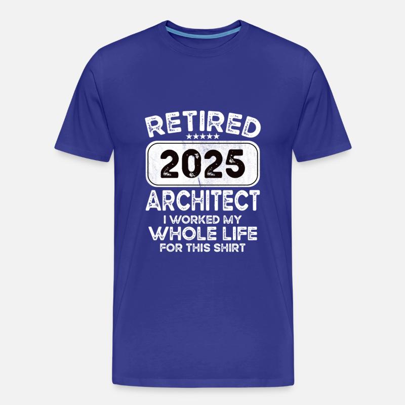 Retired Architect 2025 - Männer Premium Bio T-Shirt - Königsblau