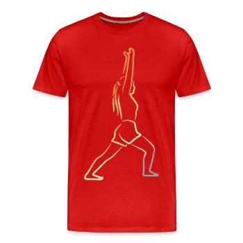 Yogini Vintage Look - Men's Premium Organic T-Shirt - red - Front - Damien (186cm)